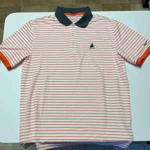 GlenArbor Golf Club - White with Orange Stripe Nike Performance Golf Shirt